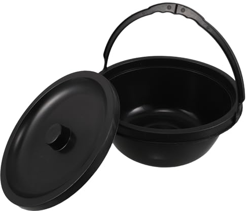 VALICLUD Orinal Portátil para Adultos con Tapa, Cubo de Inodoro para Silla de Ruedas, Plástico Resistente, 28 X 28 X 12 Cm, Cómodo Baño Portátil para Personas Mayores Junto Cama