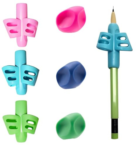 YIPFEN 6 Impugnature per Matite e Penne - Gommini Ergonomici per Bambini, Aiuto Scrittura e Correzione Postura, Strumenti per Mancini e Destrimani, Apprendimento (Multicolore)