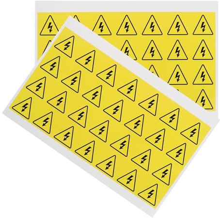 NOLITOY Autocollants D’avertissement Électrique Triangle Jaune 40 Mm, Lot de 54, Autocollants Imperméables et Résistants à L’huile pour Panneaux et Tableaux Électriques,