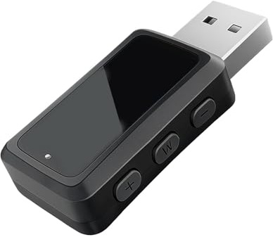 LgCiXli Adattatore Bluetooth 5.3 per auto, trasmettitore FM e ricevitore per auto e impianti stereo, stabile audio wireless, vivavoce con microfono, USB e AUX da 3,5 mm