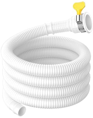 Ctyjia 1 Pieza 2 m Tubo de Drenaje para Aire Acondicionado con Adaptador de Goma Recortable y Abrazadera de Conexión, Blanco