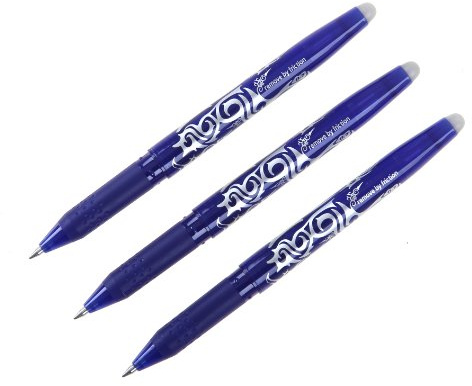 Pilot Frixion Erasable Rollerball 0.7 mm Tip, Blue, Pack of 3