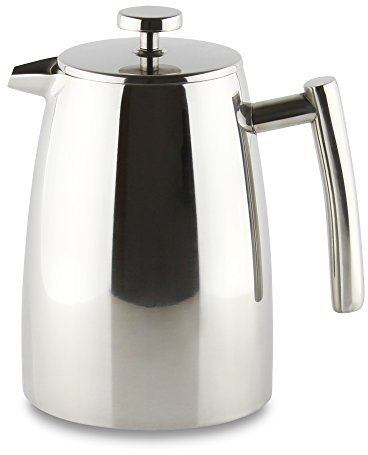 Café Stal HFD-16 Belmont 16 Cup Double Walled Cafetiere Coffee Maker, Mirror Finish, 2 Litre