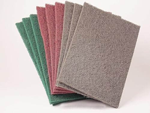 SCUFF PADS LIKE SCOTCH SCOCH PADS ABRASIVE PADS 3x GREY 3x RED 3x GREEN