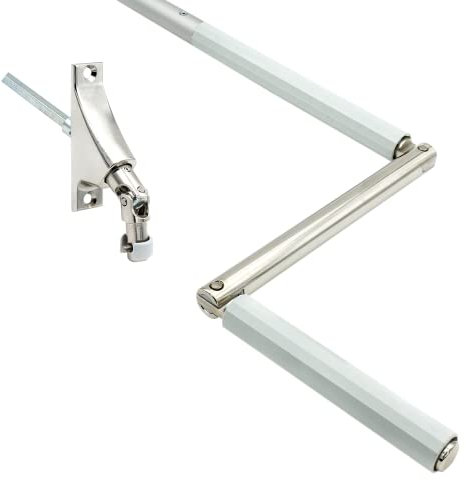 rolllra Kurbelstange mit Gelenklagerplatte (85 x 22mm, 90°) (Silber eloxiert, 120 cm)