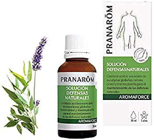 Pranarôm Aromaforce Solución Defensas Naturales, Apoyo Inmunitario, Antiviral y Antibacteriano 100% puro y natural, Multiusos: Purificador atmosferico, antiseptico cutaneo, respiración, 30 ml