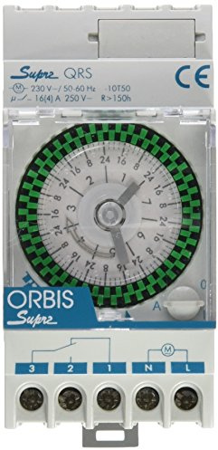 Supra QRS 230 V.Interruptor HORARIO ANALOGICO 2,5 Mod.SEMANAL C/Reserva >150 H MANIOBRA 2 H 16(4) A