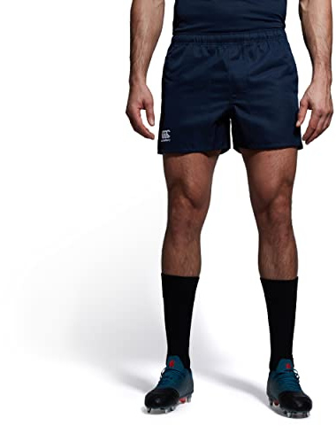 Canterbury Men's Professional Polyester Shorts | Rugby Short | Internal Drawstring & Pockets | Gym/Training Short Gym Shorts, Navy, S