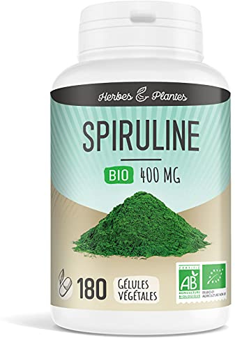 Spiruline Bio 180 Gélules Végétales 400 mg - Herbes Et Plantes