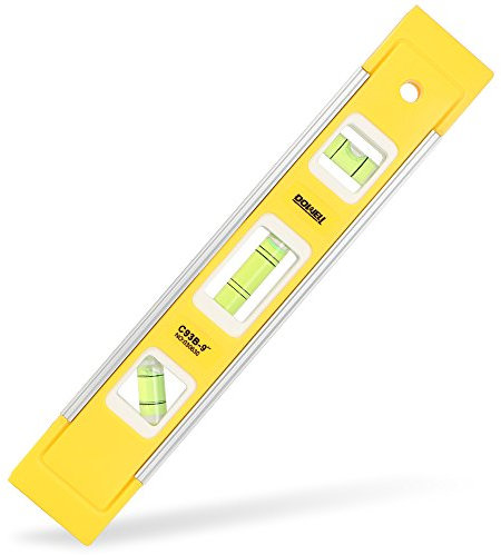 DOWELL 9 Inch Magnetic Torpedo Level, 3 Bubble/45°/90°/180° Measuring, Shock Resistant