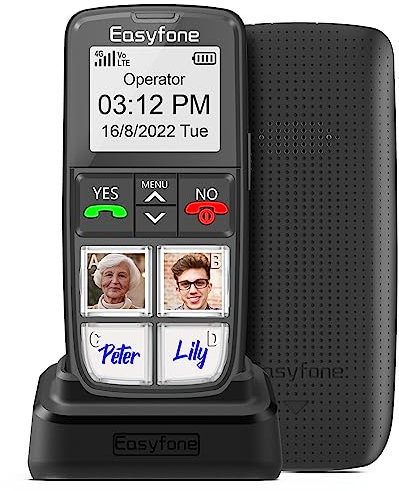 Easyfone T6 4G Telefono Cellulare per Anziani con Tasti Grandi