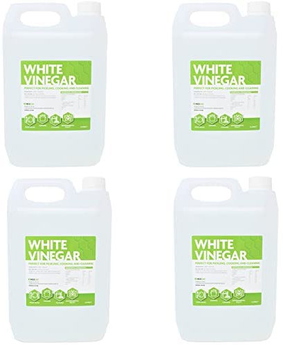 Hexeal White Vinegar 20L – 4 x 5L Food Grade White Vinegar for Cooking, Cleaning, Pickling & Baking – Cleans Surfaces, Deodorises & Removes Grime