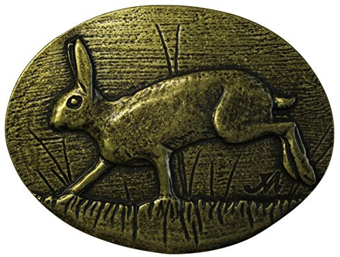 BELTINGER Gürtelschnalle Hase 4,0 cm | Buckle Wechselschließe Gürtelschließe 40mm Massiv | für Jagd-Outfit | Wechselgürtel bis 4cm