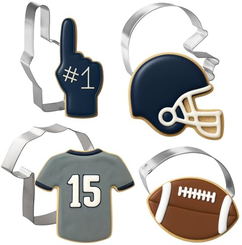 Ausstechformen-Set für Fußball, 4-teilig, aus verzinntem Stahl