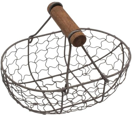 Cestino per uova per raccogliere uova, cesto di frutta, cestino da picnic, comodo manico, può contenere 12 uova per sala da pranzo e soggiorno