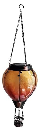 Hot Air Balloon - Solar Powered Hot Air Balloon Lights Glass Solar Balloon Lights | Flickering Solar Lantern Waterproof Garden Solar Lantern, Hot Air Balloon Decoration for Garden, Patio