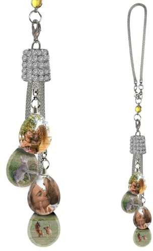 KOLOWKO Individueller Foto-Kristall-Anhänger für den Rückspiegel – Geschenk | Eigene Bilder, Kristalldesigns und Aufhängung für Auto oder Wohnraum; für Familien, Paare, Tierfreunde und Gedenken