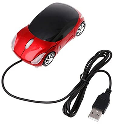 budiniao Ratón óptico Universal con Cable en Forma de Coche de Velocidad rápida para el hogar, Oficina, Hotel, portátil, 3 Teclas, para Juegos, Ordenador, PC de Escritorio