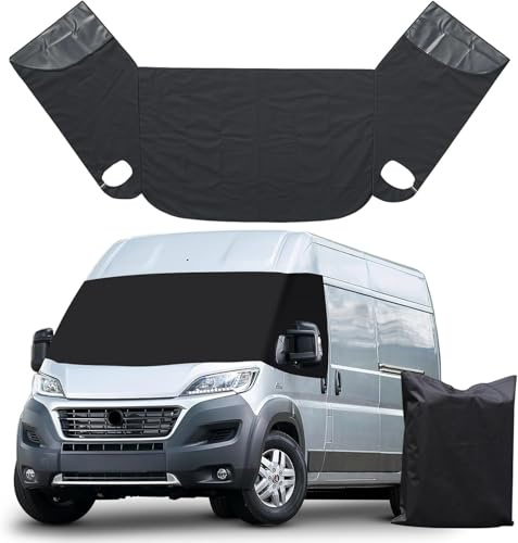 Frontscheibe Wrap Cover für FIAT Ducato X250/X290, 2006–2024 | Peugeot Boxer | Citroën Jumper – Robuste Materialien 600D Oxford-Stoff, Allwetter-Schutz, Einfache Installation, Mit Aufbewahrungs