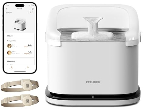 PETLIBRO RFID Cat Water Fountain, Multi-Cat Drinking Tracking, 3L White | RFID Pet Identification, Logs Drinking Time And ml Amount, 2.4GHz WiFi, App Monitoring, For Multi-Cat Homes
