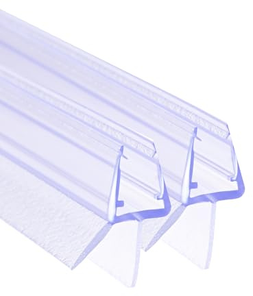 100cm Ersatz Dichtung, 2er Pack Dichtungsgummi aus Silikon (6-8 mm) für Duschtüren, Badewannen, Glas & Schiebetüren(Transparente)