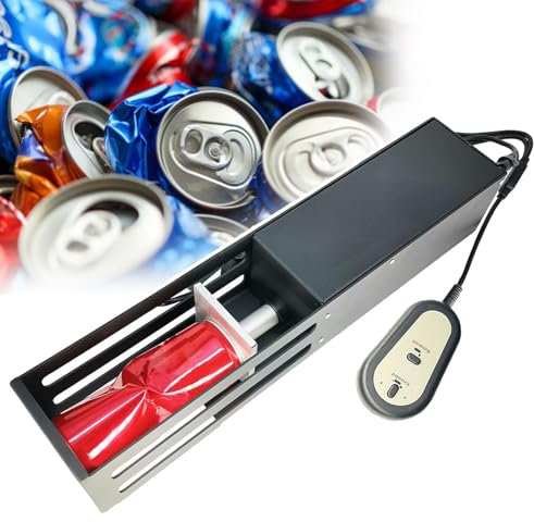 pedenencelia Electric Can Crusher,Aluminium Drinking Tin Can Recycle Tool,12-16 Ounce Aluminum Cans,6-12 Ounce Plastic Water Bottles,Automatic Can Crushers,Used For Home And Commercial Use,black
