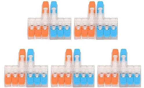 Mavaol 5er-Pack Kabelverbinder, 0,5–6 mm², Schraubklemme, schwer entflammbar, Kupfer, robust, für Motoren, Geräte, Stromversorgung, elektrische Projekte