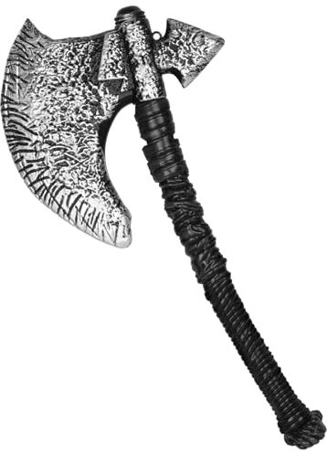 Spinosaurus 18 Viking Axe,Plastic Silver Axe for Viking Costume Kids Adult Toy Axe Halloween Dress Up Accessories Cosplay Props