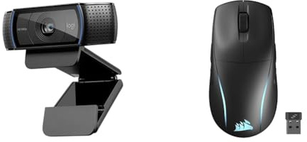 Logitech Webcam C920 HD & Corsair M75 Wireless RGB Souris de Jeu