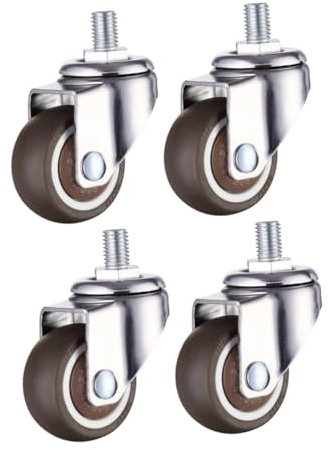 Homoyoyo 4pezzi Ruote Per Sedia Girevole in Gomma Ruote Rulli Per Sedia Da Ufficio Per Mobili Per Uso Domestico e Ufficio Argento Perni Filettati Da Monopodio