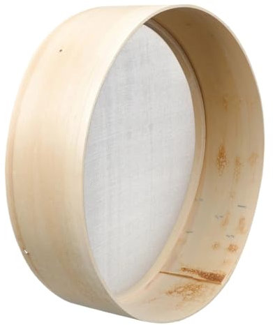 Tamizador De Harina 2 uds tamiz de harina tamiz de harina doméstico tamiz de harina redondo de mano tamiz en polvo tamiz colador de harina de madera tamiz tamiz multifunción Para Tamizar La Harina