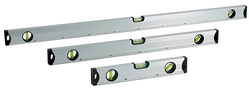 Professional Magnetic Spirit Level Set – 3 Sizes (300mm, 600mm, 1000mm) – Builders Construction Tools – Aluminium Body, Horizontal & Vertical Vials – Strong Magnets for Hands-Free Use