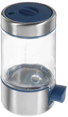 iplusmile Dosatore e Spezie in Vetro e Acciaio Inossidabile Dispenser Pressione per Condimenti Quantitativi Contenitore Saliera Compatto per Cucina e Campeggio