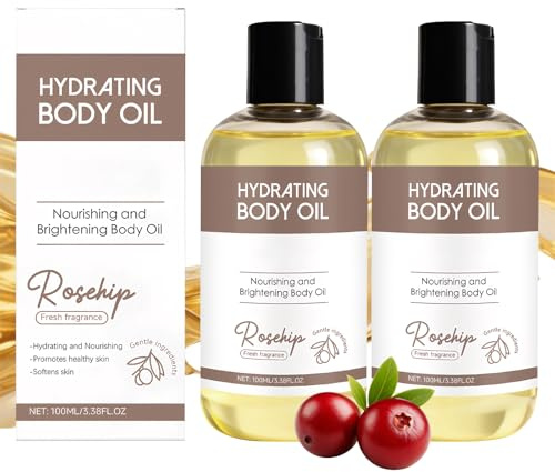 2 Flaconi Olio Di Rosa Mosqueta Puro per Viso 100 Ml/Flacone Olio Rosa Mosqueta Puro Illumina Il Tono Della Pelle Anti Età Idrata Nutre in Profondità Adatto a Capelli Unghie