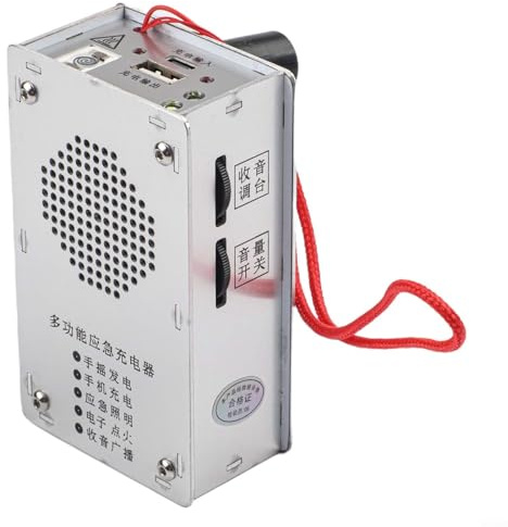 Handvevsgenerator, bärbar manuell kraftgenerator, handvevsladdare bärbar kraftstation camping nödgeneratorer för camping, vandring och strömavbrott (batteriversion)