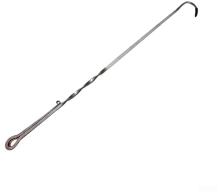 Ganchos de barbacoa para asar – Gancho de carne de acero inoxidable de mango largo con punta puntiaguda para costillas, pollo, perros calientes – Herramienta de cocina para barbacoa (B 30 cm)
