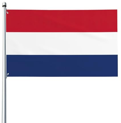 Bandiera olandese con stampa bandiera 1,5 x 0,9 m, bandiera decorativa su un lato per la festa nazionale della cultura all'aperto celebrazione