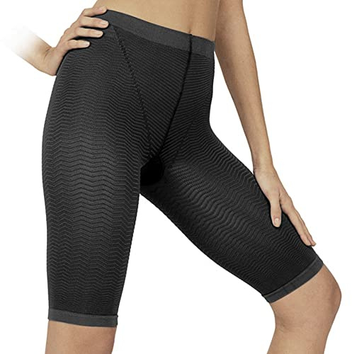 SOLIDEA Shorts Donna Silver Wave Strong Micromassaggiante | Shorts Donna Sportivi, Bermuda Donna, Pantaloncino Anticellulite (Nero, 50)