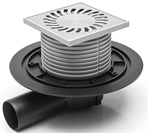 Duschablauf Badablauf Bodenablauf 122x122 mm Edelstahl DN50 (381 A)