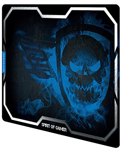 SPIRIT OF GAMER Tapis de souris Blue Smokey Skull Taille XL pour souris optique ou laser / Tissu ultra-lisse de 3mm d'épaisseur