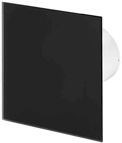 Awenta 100mm Humidity Sensor Extractor Fan Matte Black Glass Front Panel TRAX Wall Ceiling Ventilation