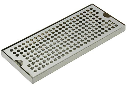 DasMarine Beer Drip Tray Surface Mount No Drain, 12 x 5, Stainless Steel