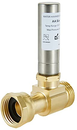 EFIELD MH-S-241 Stainless Steel Water Hammer Arrestor for Washing Machine, 3/4 Inch Swivel FHT x 3/4 Inch MHT, Lead Free | Stainless Steel Straight Water Hammer Arrestor,MH-S-241-HAMMER021(1)