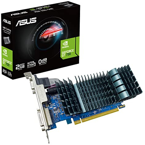 ASUS NVIDIA GeForce GT 730 Scheda Grafica PCIe 2.0, Memoria DDR3 2 GB, Raffreddamento Passivo, Auto-Extreme, GPU Tweak II, Grigio