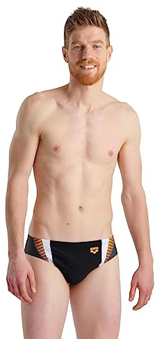 Arena Slip de Bain pour Homme Threefold Brief R, Séchage Rapide, Résistant au Chlore et au Sel, Tissu MaxFit Eco avec Protection UV UPF 50+, Slip de Bain pour Homme avec Doublure Frontale