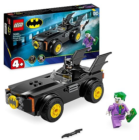 LEGO 76264 DC Verfolgungsjagd im Batmobile: Batman vs. Joker Spielzeugauto-Set, Superhelden-Starterset mit 2 Minifiguren, Spielzeug für Vorschulkinder, Jungen, Mädchen ab 4 Jahren, schnell aufgebaut