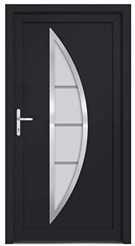 Porte d entrée anthracite 108x208 cm PVC