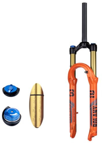 TS TAC-SKY Leichte Gabel Luftfederung Magnesiumlegierung Schnellspanner Fahrradgabel 27.5/29inch 120mm Federweg Öl Air Bike (Color : Orange, Size : 27.5 inch Straight Manual)