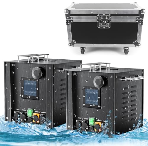FODEXAZY 700W Pyrotechnikmaschinen mit Flightcase, Cold Spark BüHneneffekt Effekt Machine LCD Display d-mx512 mit Fernbedienung für Bar Party Halloween Hochzeit (2 Stück Maschine mit Flightcase)