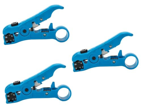 3st Abisolierzange Elektrischer Kabelabisolierer Elektriker Reparaturhandwerkzeug Multifunktionswerkzeug Koaxiales Kompressionswerkzeug Koaxialkabel Abisolierer Handbuch Zubehör